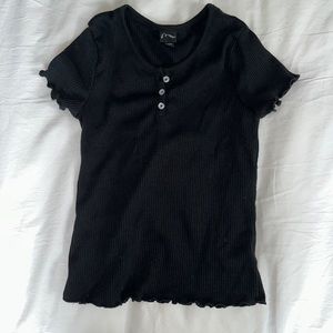 Black tee with buttons